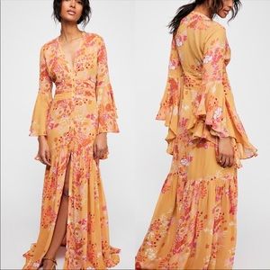 Free People Semi Couture Gown Floral Maxi Dress